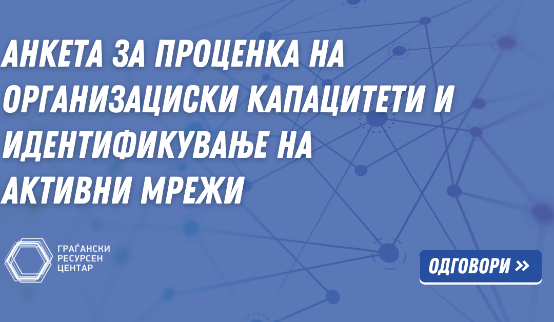 Анкета за Проценка на организациски капацитети и идентификување на активни мрежи