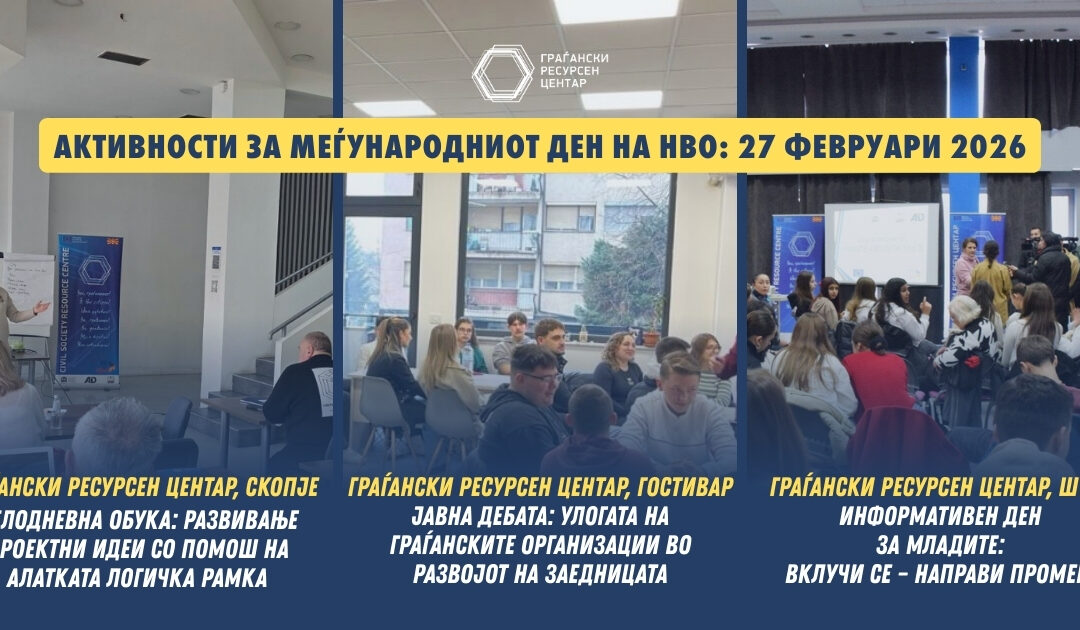 Граѓанскиот ресурсен центар со национални активности за Меѓународниот ден на НВО